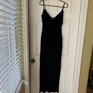 Emerald Sundae Black Maxi Dress with Spaghetti Straps